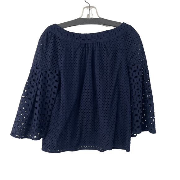 NWT Trina Turk Navy Eyelet Off the Shoulder Top Womens XS - Picture 5 of 5